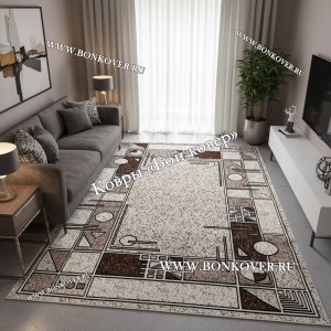 Ковер Лайт Карпет New 4 Дизайн 03 Бежево-Коричневый