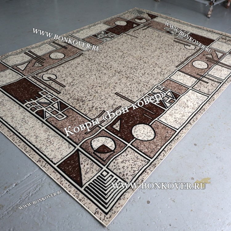 Ковер Лайт Карпет Дизайн 30407 Бежево-Коричневый